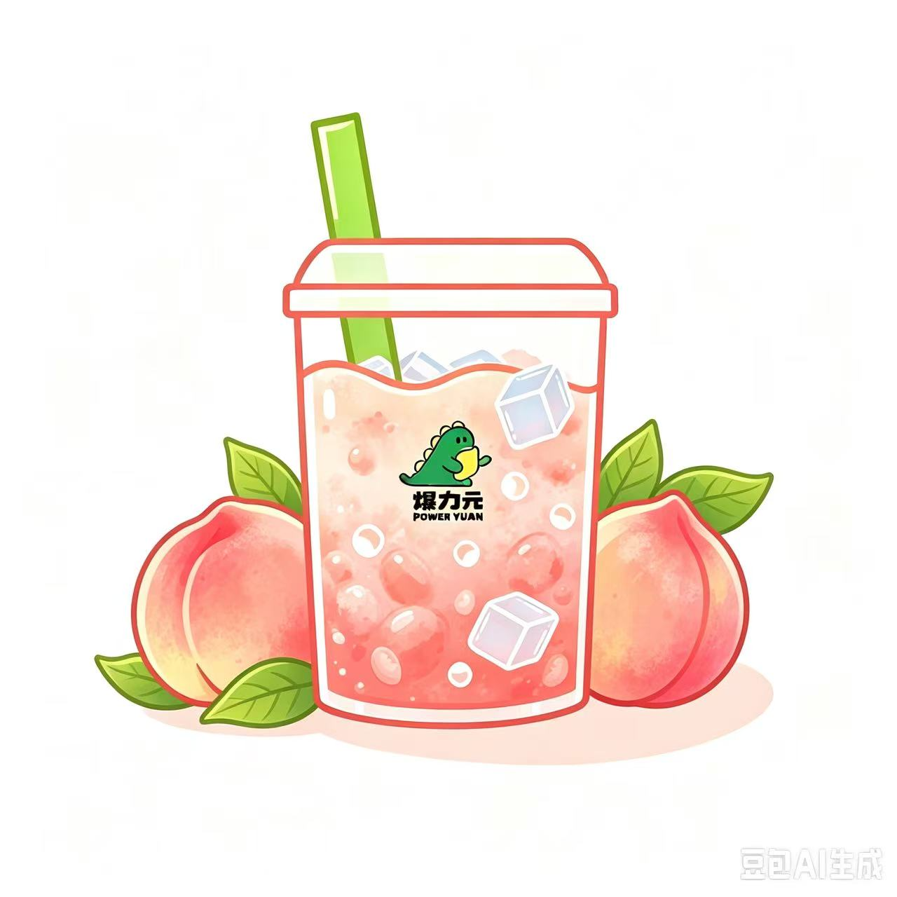 粉桃桃酸奶爆爆冰